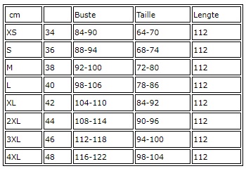 Caterina Sizechart