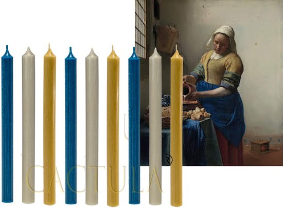 Cactula lange dinerkaarsen 28 cm in 3 kleuren | Melkmeisje van Vermeer