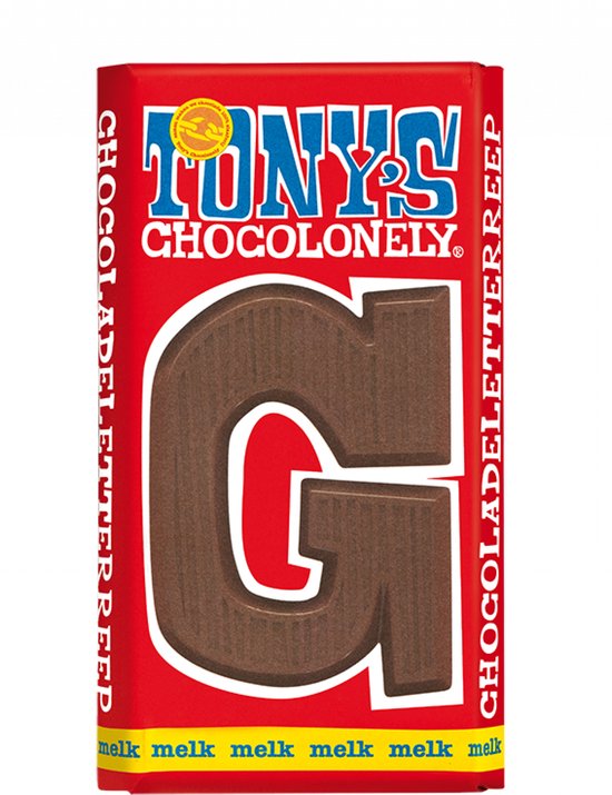 Tony's Chocolonely letterreep G - Melk - 15 x 180 gram