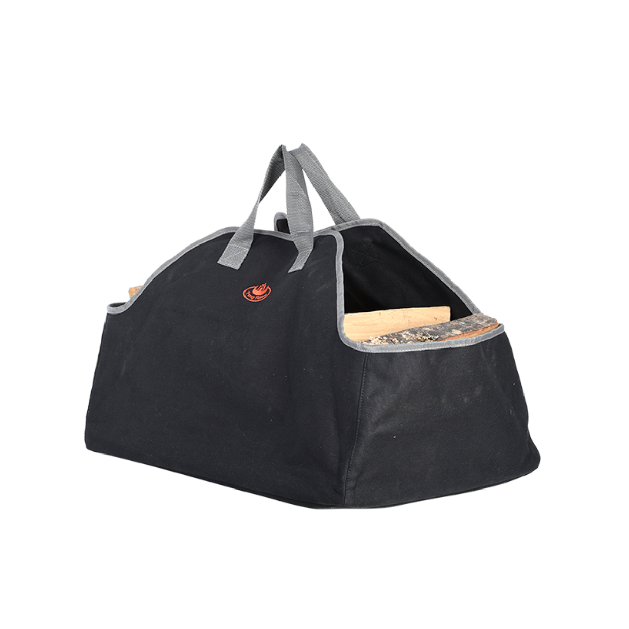 Esschert Design - Haardblokkentas zwart grijs - Haardvuur accessoires - Kunststof - Zwart