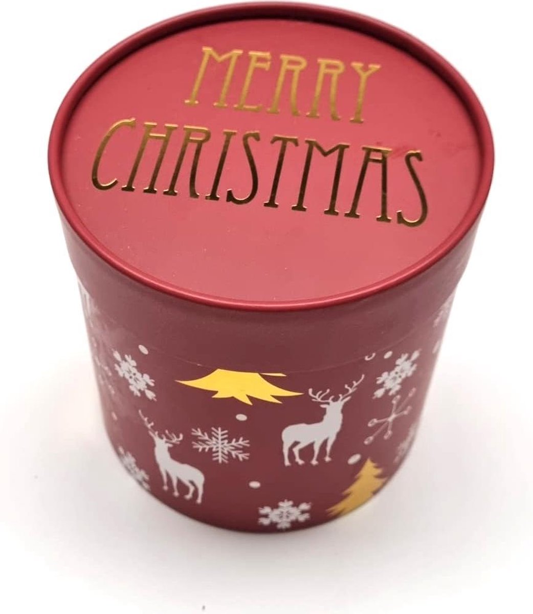 Cactula kerst cadeau geschenkdoos gevuld met Rustik Lys korte dinerkaarsen 30 stuks | Rood / Wit / Goud / Zwart / Groen