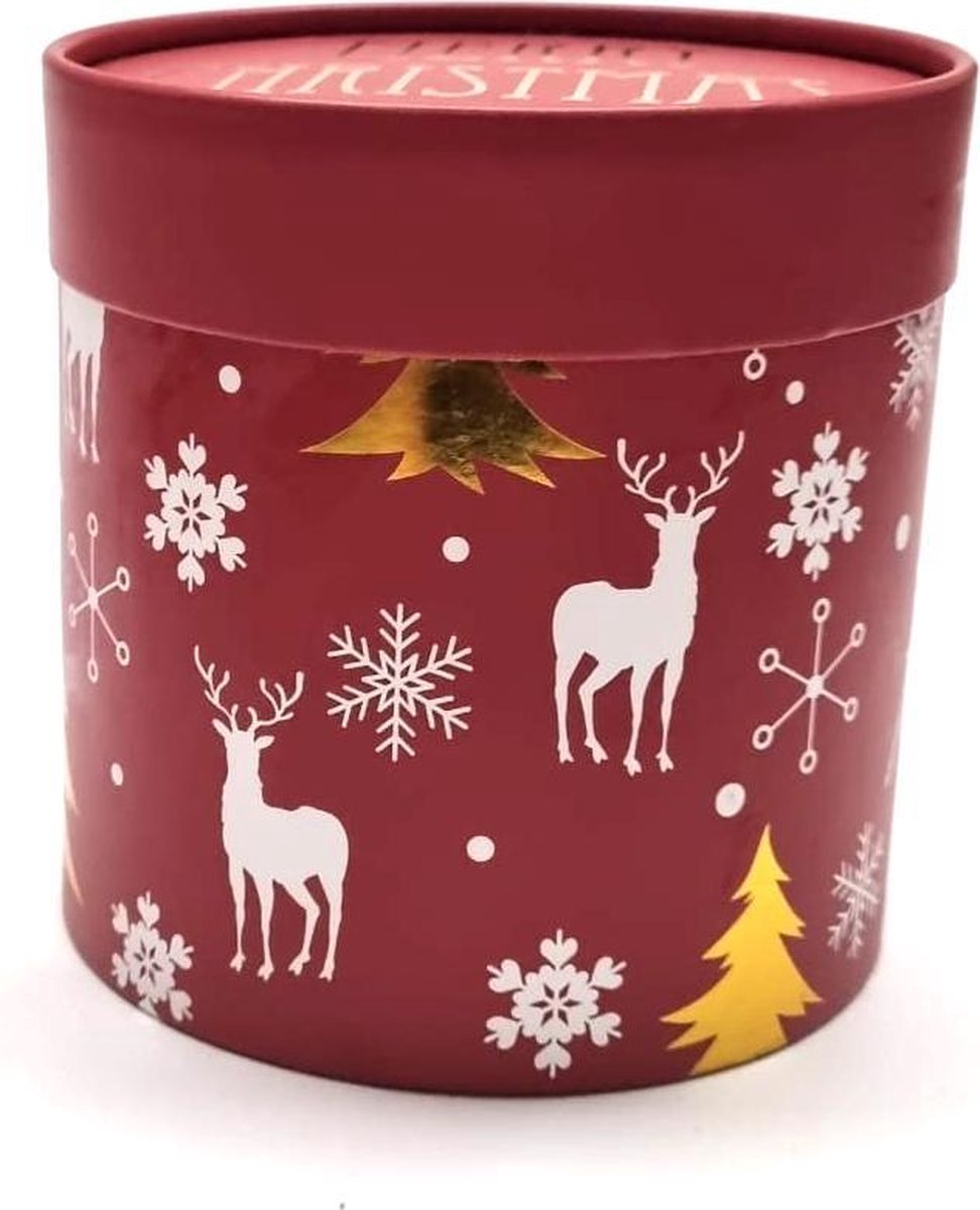 Cactula kerst cadeau geschenkdoos gevuld met Rustik Lys korte dinerkaarsen 30 stuks | Rood / Wit / Goud / Zwart / Groen