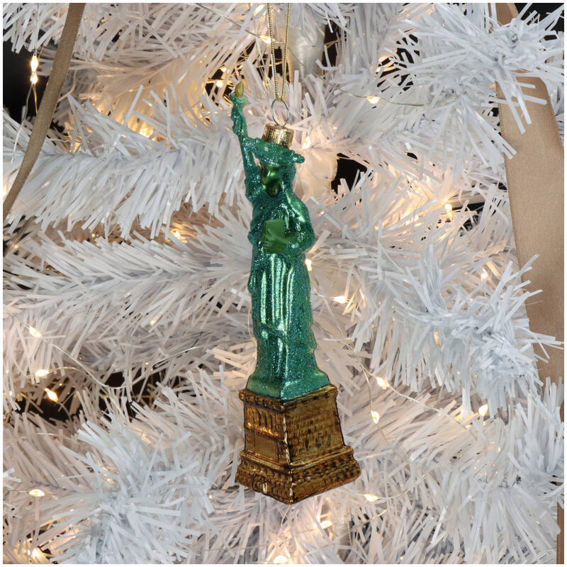 Cactula glazen kerstbal kersthanger vrijheidsbeeld New York 4 x 4 x 16 cm