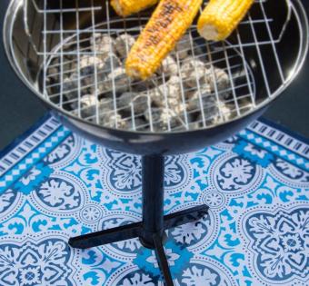 Esschert Design - BBQ mat - Top 10 tuinhaarden - Polyester - Blauw