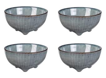 Broste Copenhagen Nordic Sea kom op pootjes Large set van 4 - Ø 11 x H5,5 cm