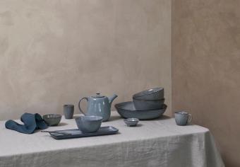 Broste Copenhagen Nordic Sea set van 4 theebekers met oor Reactive glazed stoneware Ø 10 x H10 cm, 45 cl
