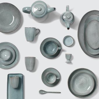Broste Copenhagen Nordic Sea Platte grote kom pasta bord Ø 22,5 x H 4,8 cm set van 4