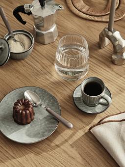 Broste Copenhagen Nordic Sea koffie kop en schotel set van 4 - Ø14 x H8,8 cm, 15 cl