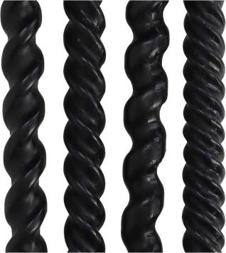 Cactula twist twirl swirl gedraaide dinerkaarsen Zwart 10x3x31cm