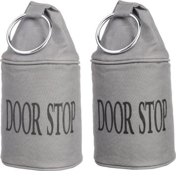 Esschert Design Deurstopper SET 2-Stuks gevuld met zand grijs met ring