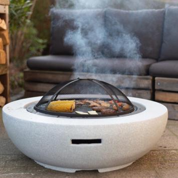 Esschert Design – Vuurschaal Beton(look) MGO L - Vuurschaal BBQ - Staal - Zwart