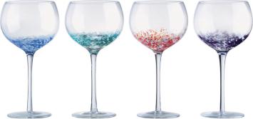 Anton Studio Designs London set van 4 Gin glazen met gekleurde spikkels 50 CL 21 cm
