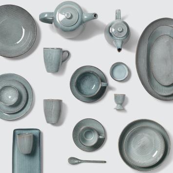 Broste Copenhagen Nordic Sea Platte grote kom pasta bord Ø 22,5 x H 4,8 cm set van 4