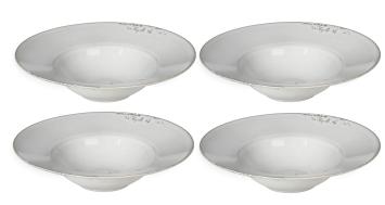 Broste Copenhagen Nordic Sand set van 4 diepe pasta borden Ø29 x H7 cm
