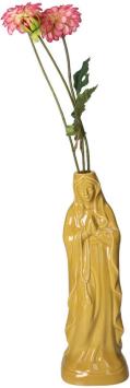 Cactula okergele Maria beeldje vaas 12 x 11 x 35cm