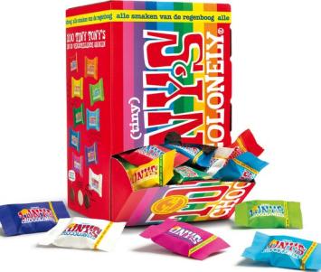 Tony's Chocolonely Tiny Tony's Chocolade Mix - Mix van 10 Chocoladesmaken - 900 gram - 100 Mini Chocolaatjes - Belgische Fairtrade Chocolade