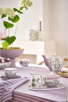 Pip Studio Lily & Lotus Tiles Lilac - sugar bowl - 300ml - Suikerpot Lily & Lotus Lily 300 ml - Lila suikerpot bloemen - vaatwasserbestendig