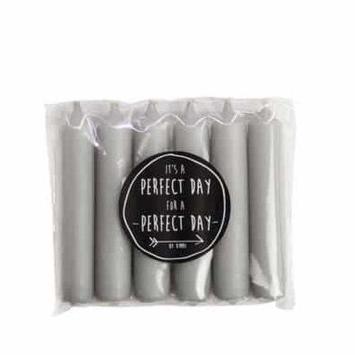 Rustik Lys - Dinerkaarsen - 6 stuks - Cool grey - 2,1x12cm