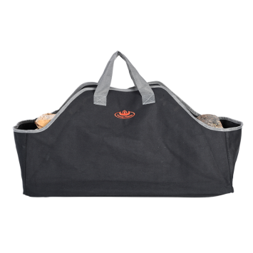 Esschert Design - Haardblokkentas zwart grijs - Haardvuur accessoires - Kunststof - Zwart