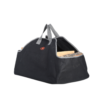 Esschert Design - Haardblokkentas zwart grijs - Haardvuur accessoires - Kunststof - Zwart