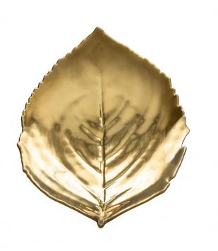 6 Gouden Hortensiabladen - Costa Nova - Riviera - bord 22cm - Hydrangea