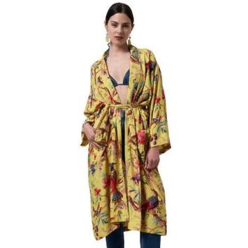 Imbarro Fashion & Home kimono paradise birds oker