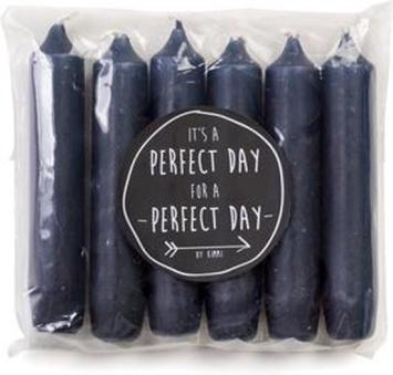 Rustik Lys - Dinerkaarsen - 6 stuks - Midnight Navy - 2,1x12 cm