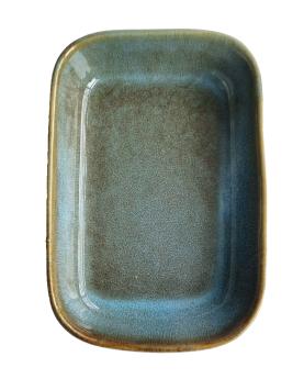 Cactula mooie stoneware geglazuurde ovenschaal lichtblauw 16 x 23 cm
