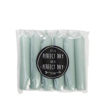 Rustik Lys - Dinerkaarsen - 6 stuks - Pale Green - 2,1x12cm