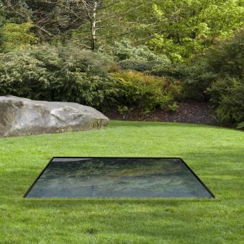 Esschert Design vierkante waterspiegel bak voor in de tuin L 78 x D 78 x H 6,2