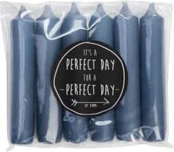 Rustik Lys - Dinerkaarsen - 6 stuks - Whaleblue - 2,1x12cm